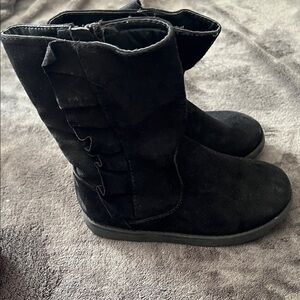Cat & Jack Black Kids Boots with Ruffle Detail